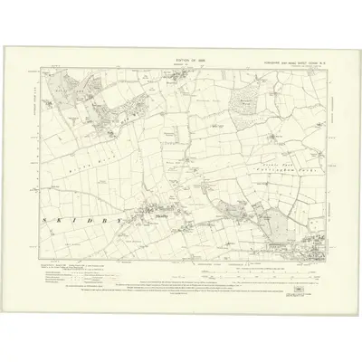 1926 Map of Yorkshire CCXXV.NE, 1928 Print