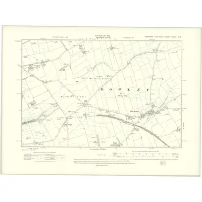 1908 Map of Yorkshire CCXXV.NW, 1910 Print