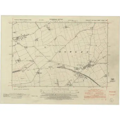 1950 Map of Yorkshire CCXXV.NW, 1952 Print
