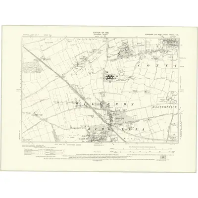1926 Map of Yorkshire CCXXV.SE, 1928 Print