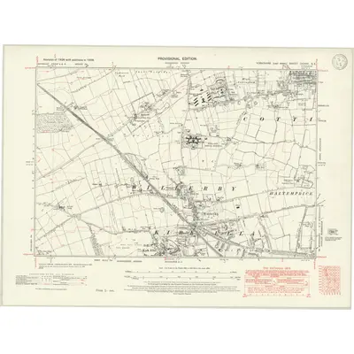1938 Map of Yorkshire CCXXV.SE, 1946 Print