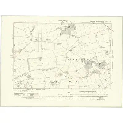 1926 Map of Yorkshire CCXXV.SW, 1928 Print