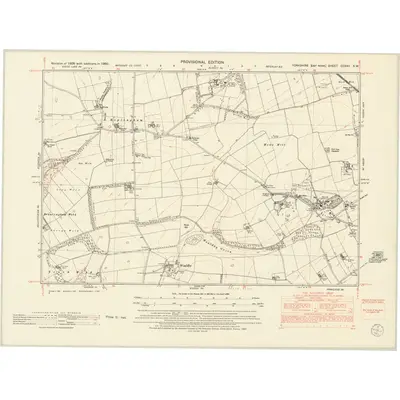 1950 Map of Yorkshire CCXXV.SW, 1953 Print
