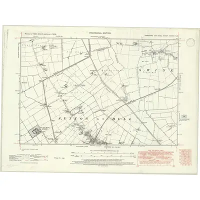 1938 Map of Yorkshire CCXXVI.NE, 1946 Print