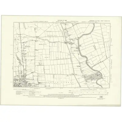 1926 Map of Yorkshire CCXXVI.NW, 1928 Print