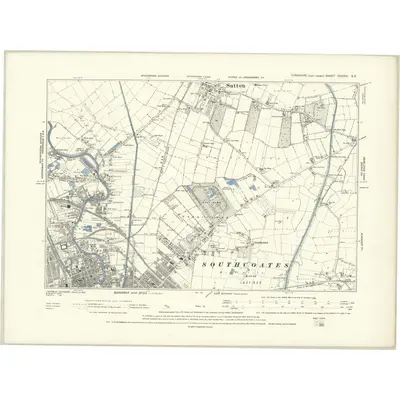 1888 Map of Yorkshire CCXXVI.SE, 1894 Print