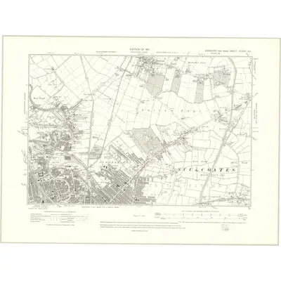 1908 Map of Yorkshire CCXXVI.SE, 1911 Print