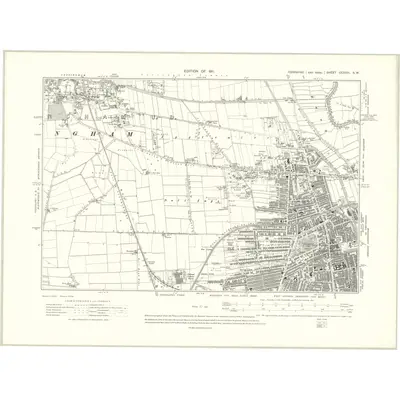 1908 Map of Yorkshire CCXXVI.SW, 1911 Print