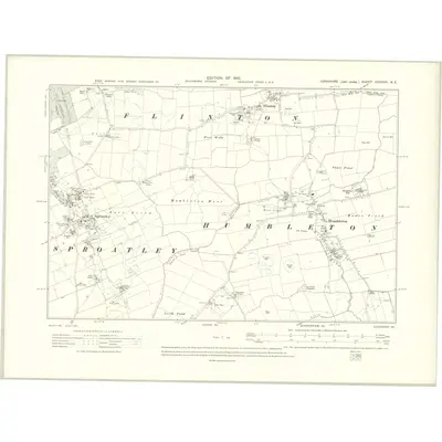 1908 Map of Yorkshire CCXXVII.NE, 1910 Print