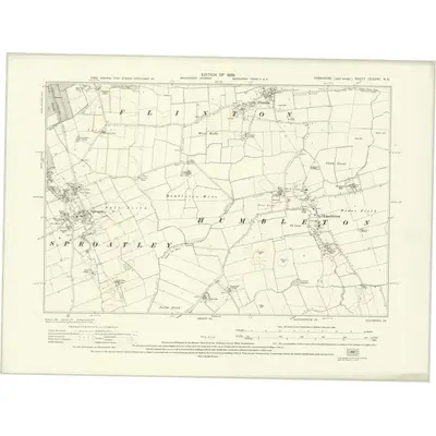 1925 Map of Yorkshire CCXXVII.NE, 1928 Print