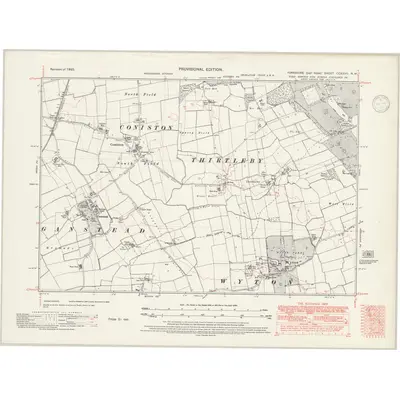 1925 Map of Yorkshire CCXXVII.NW, 1946 Print