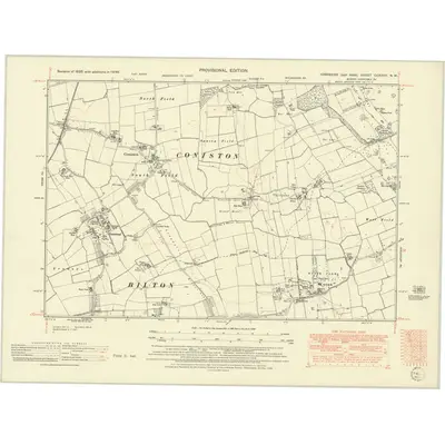 1946 Map of Yorkshire CCXXVII.NW, 1952 Print