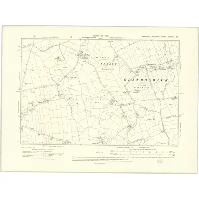 1908 Map of Yorkshire CCXXVII.SE, 1910 Print