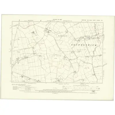 1925 Map of Yorkshire CCXXVII.SE, 1928 Print
