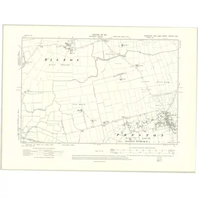 1908 Map of Yorkshire CCXXVII.SW, 1911 Print