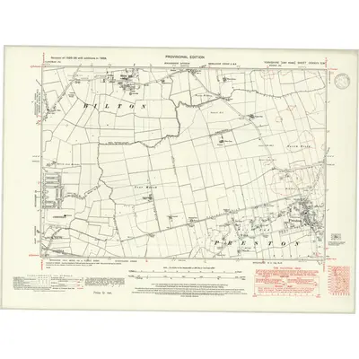 1938 Map of Yorkshire CCXXVII.SW, 1946 Print