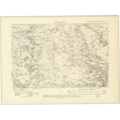 1905 Map of Yorkshire CCXXX.NE, 1908 Print