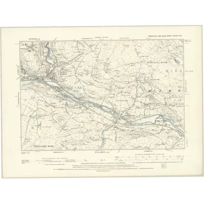 1888 Map of Yorkshire CCXXX.NW, 1894 Print