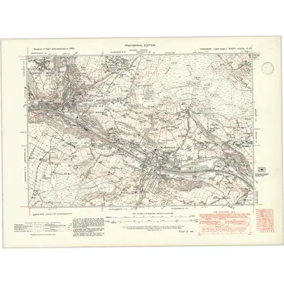 1938 Map of Yorkshire CCXXX.NW, 1947 Print