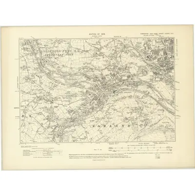 1905 Map of Yorkshire CCXXX.SE, 1908 Print
