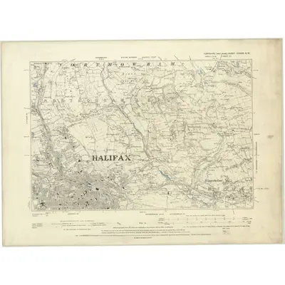 1888 Map of Yorkshire CCXXXI.NW, 1894 Print