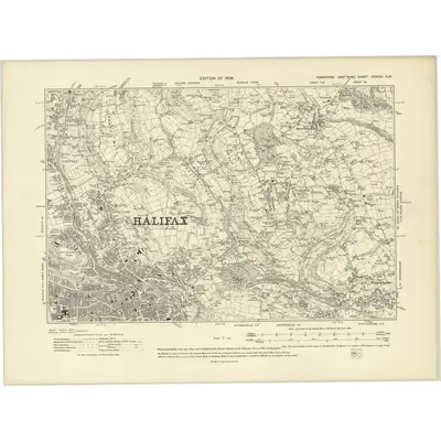 1905 Map of Yorkshire CCXXXI.NW, 1908 Print