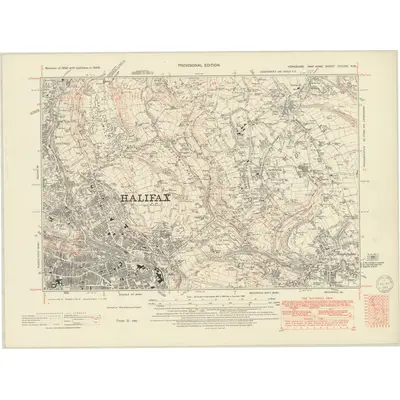 1948 Map of Yorkshire CCXXXI.NW, 1949 Print
