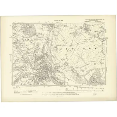 1905 Map of Yorkshire CCXXXI.SE, 1908 Print