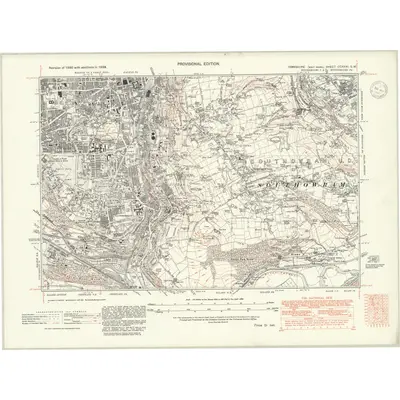 1938 Map of Yorkshire CCXXXI.SW, 1947 Print