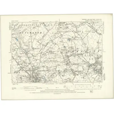 1888 Map of Yorkshire CCXXXII.NW, 1894 Print