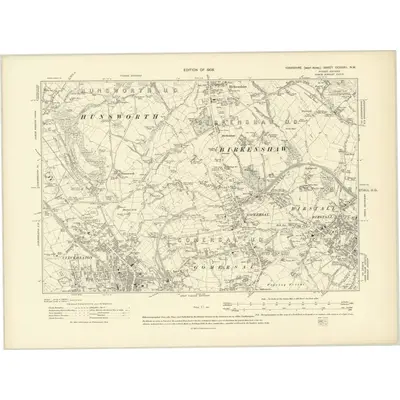 1905 Map of Yorkshire CCXXXII.NW, 1908 Print