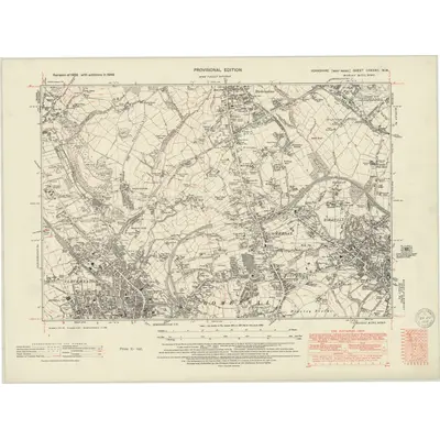 1948 Map of Yorkshire CCXXXII.NW, 1950 Print