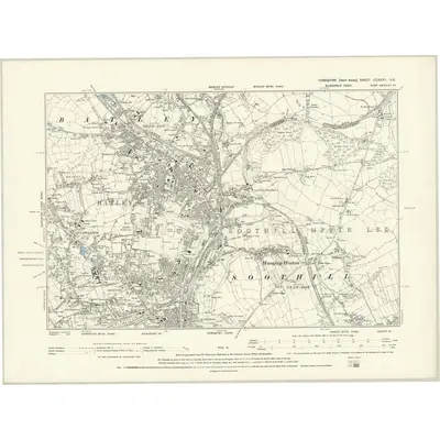 1888 Map of Yorkshire CCXXXII.SE, 1895 Print