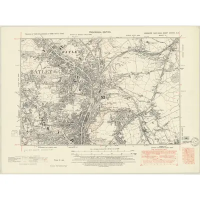 1948 Map of Yorkshire CCXXXII.SE, 1949 Print