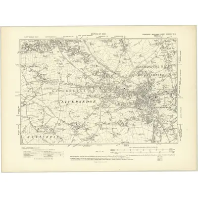 1905 Map of Yorkshire CCXXXII.SW, 1908 Print