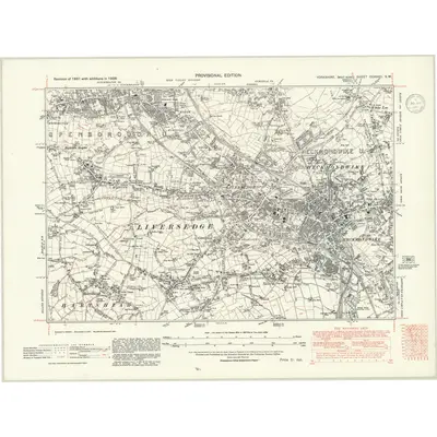 1938 Map of Yorkshire CCXXXII.SW, 1947 Print