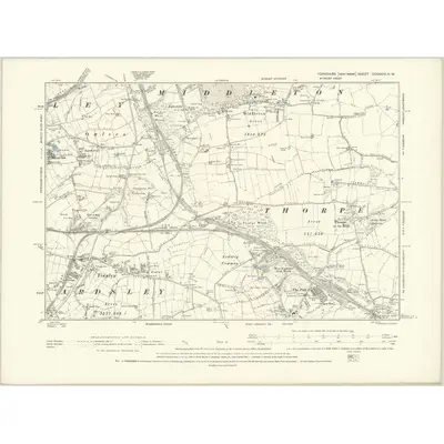 1890 Map of Yorkshire CCXXXIII.NW, 1894 Print
