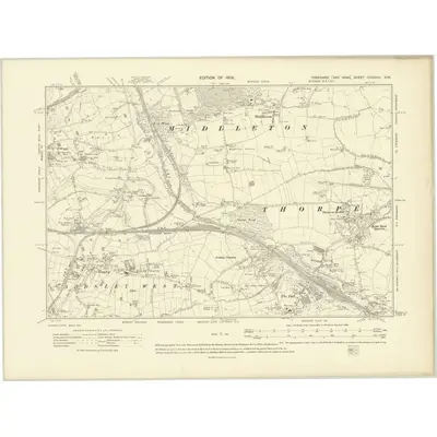 1905 Map of Yorkshire CCXXXIII.NW, 1908 Print