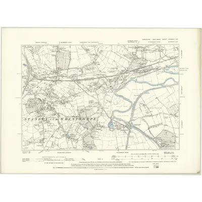 1892 Map of Yorkshire CCXXXIII.SE, 1894 Print