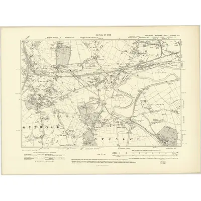 1905 Map of Yorkshire CCXXXIII.SE, 1908 Print
