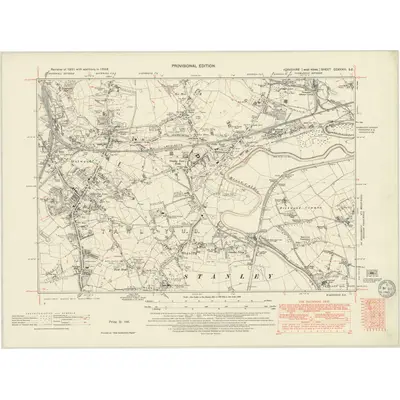 1948 Map of Yorkshire CCXXXIII.SE, 1949 Print