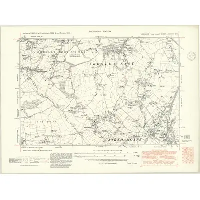 1939 Map of Yorkshire CCXXXIII.SW, 1947 Print
