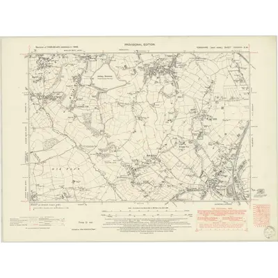 1948 Map of Yorkshire CCXXXIII.SW, 1949 Print