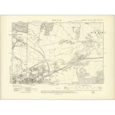 1905 Map of Yorkshire CCXXXIV.NE, 1908 Print