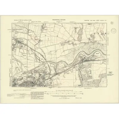 1938 Map of Yorkshire CCXXXIV.NE, 1945 Print