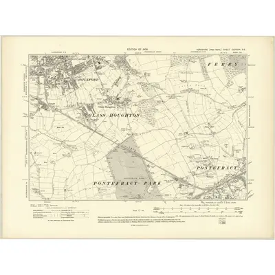 1905 Map of Yorkshire CCXXXIV.SE, 1908 Print