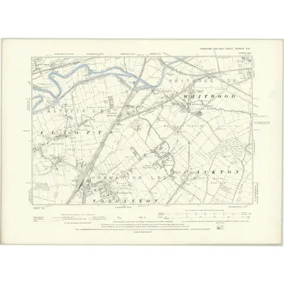 1890 Map of Yorkshire CCXXXIV.SW, 1894 Print