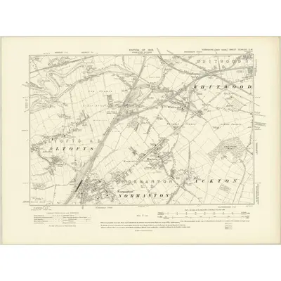 1905 Map of Yorkshire CCXXXIV.SW, 1908 Print