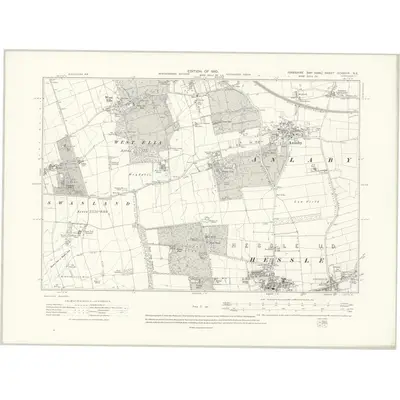 1908 Map of Yorkshire CCXXXIX.NE, 1910 Print