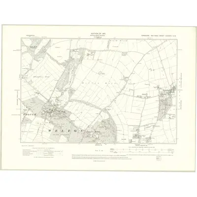 1908 Map of Yorkshire CCXXXIX.NW, 1910 Print